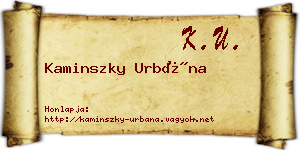 Kaminszky Urbána névjegykártya